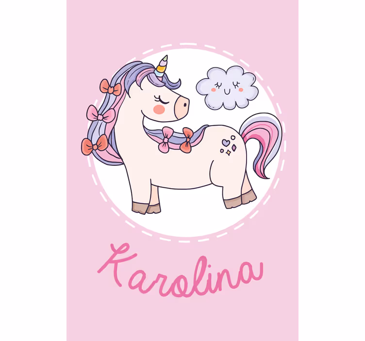 Estor habitación infantil personalizado unicornio rosa - TenVinilo
