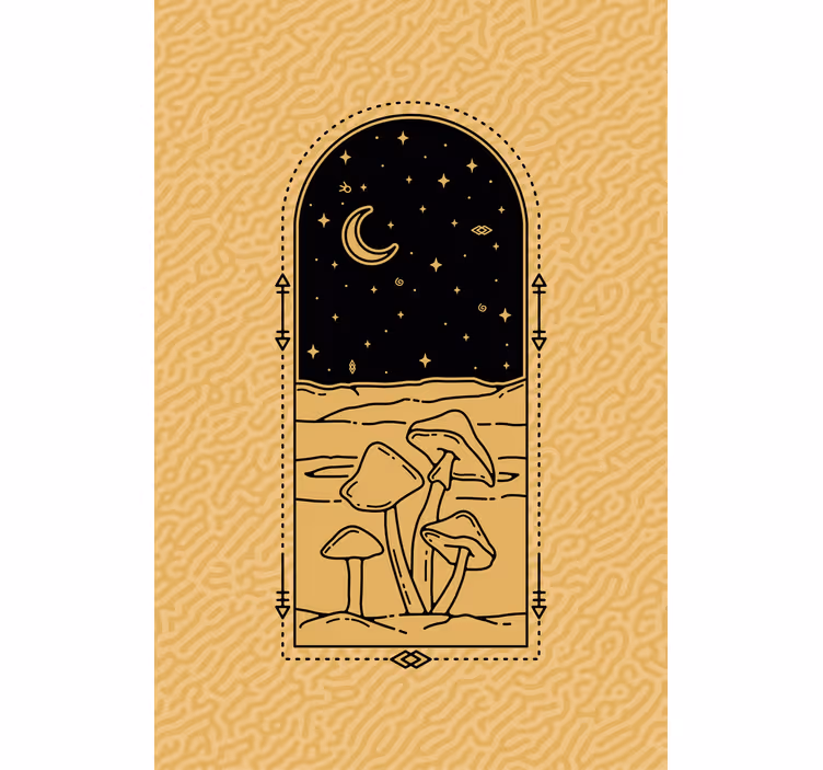 Cortina roller animales escena de hongos a la luz de la luna - TenVinilo