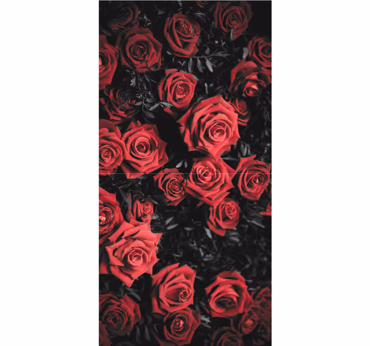 Cortina roller floral hermosas rosas rojas - TenVinilo