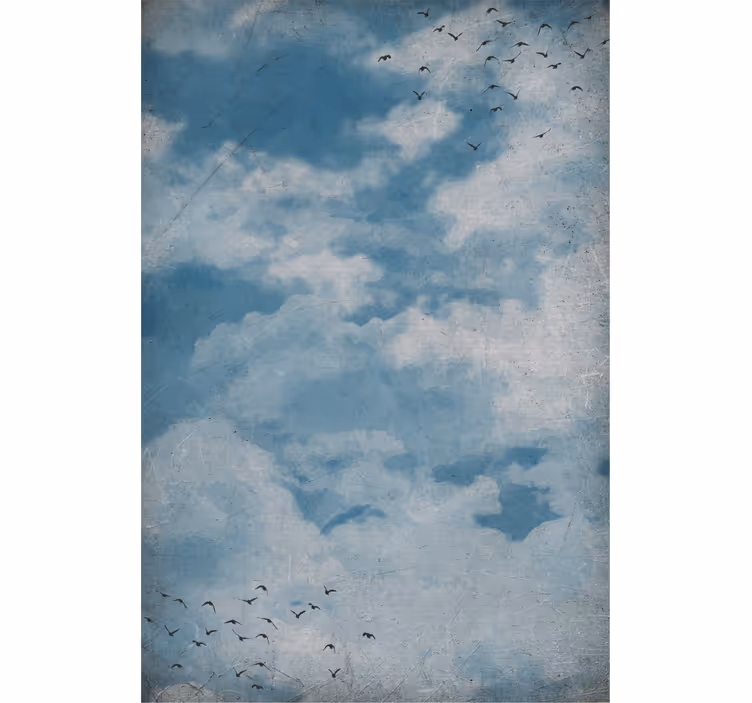 Cortina roller nubes cielo con pájaros - TenVinilo