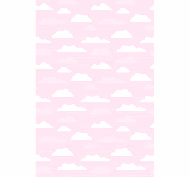 Estor nubes Fondo rosa con estilo de dibujos animados - TenVinilo