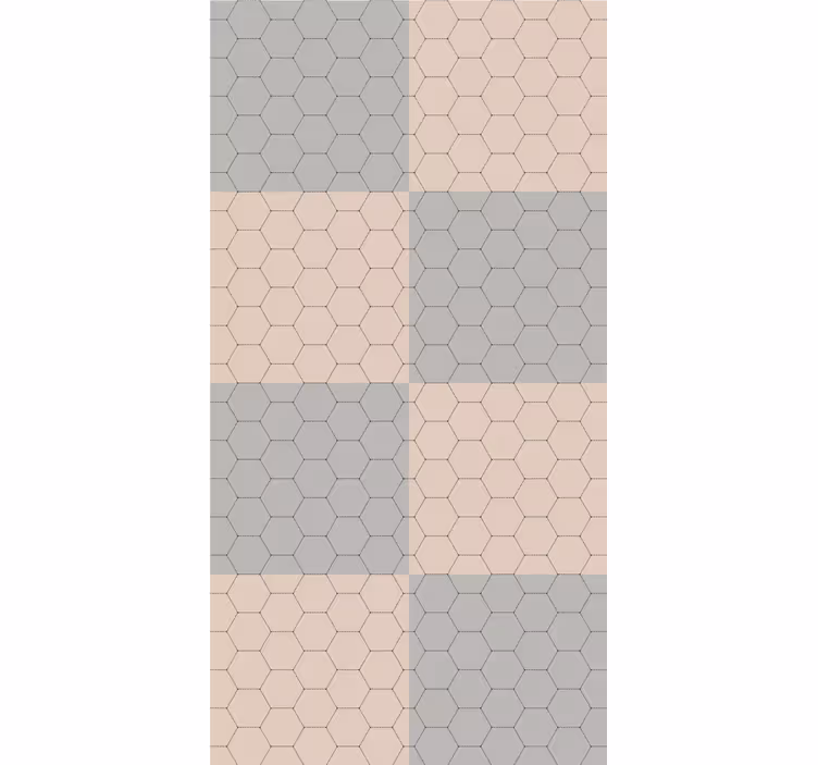 Cortina roller elegante bloques con patrón hexagonal - TenVinilo
