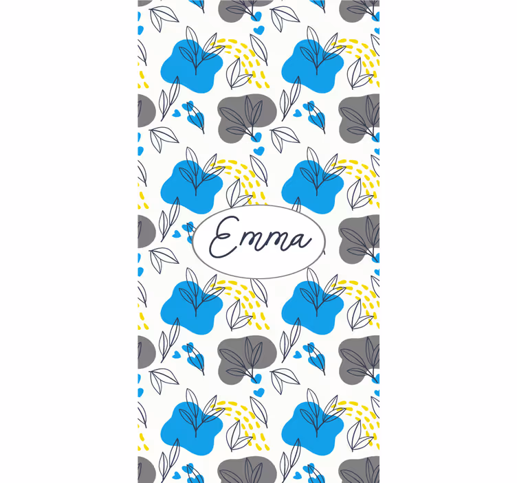 Cortina roller flores nombre floral personalizado - TenVinilo