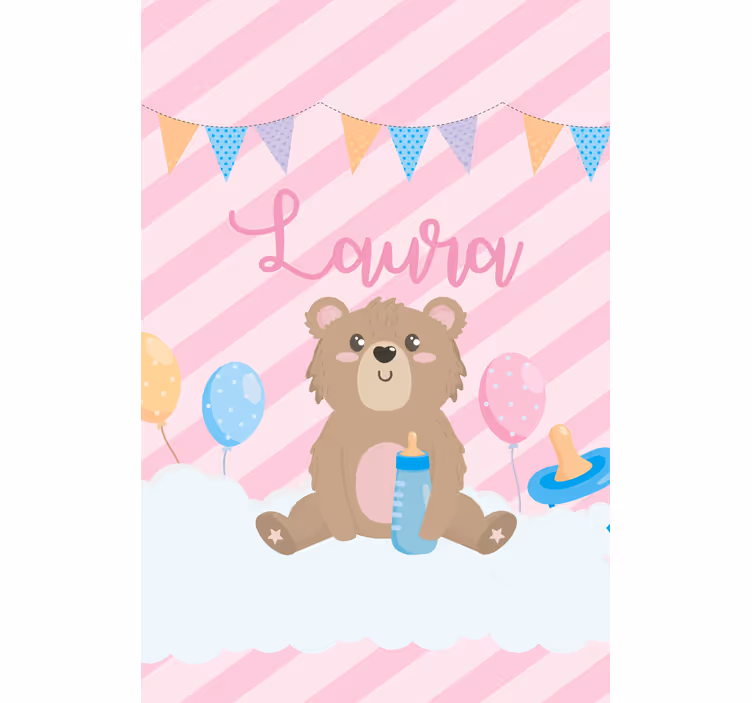 Cortina roller personalizable celebración del oso de peluche - TenVinilo