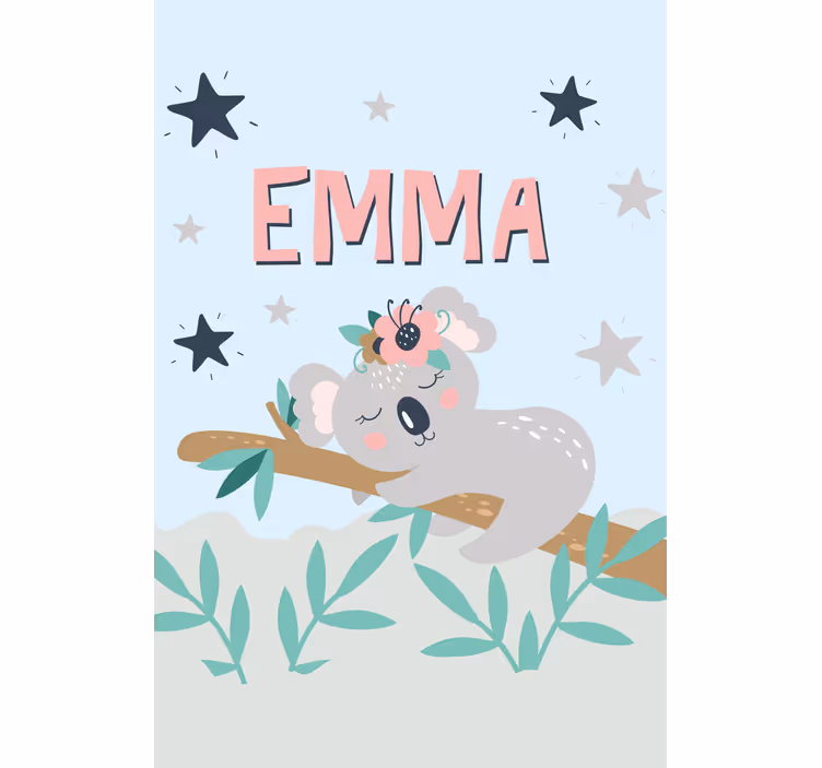 Estor bebé Lindo koala para niña con nombre - TenVinilo