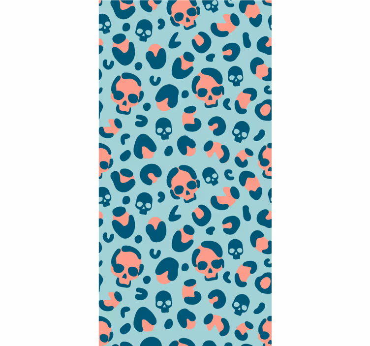 Cortina roller divertida calaveras sobre leopardo - TenVinilo