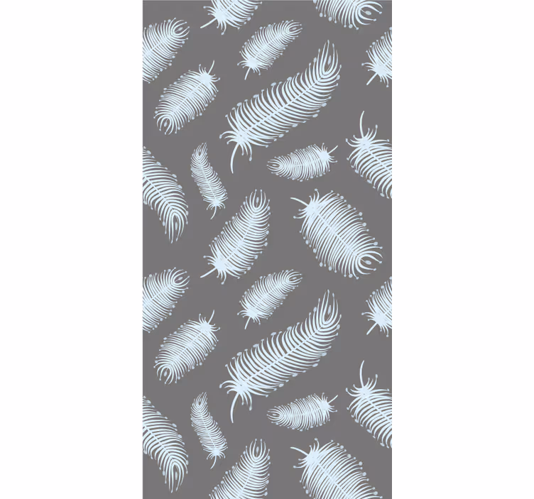 Cortina roller gris diseño de patrón de plumas - TenVinilo