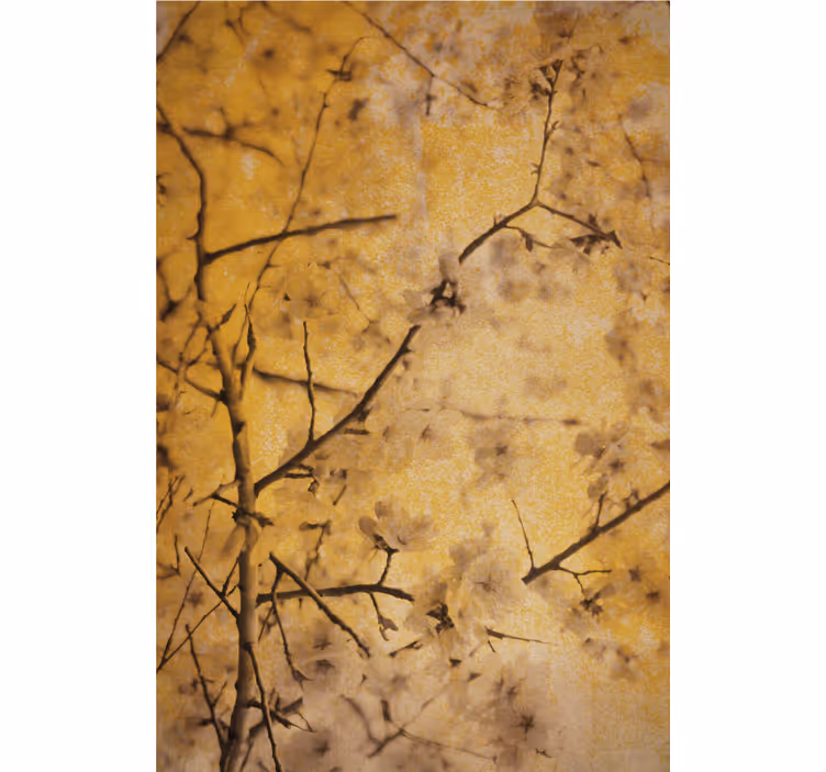 Estor floral Flor de cerezo en amarillo - TenVinilo