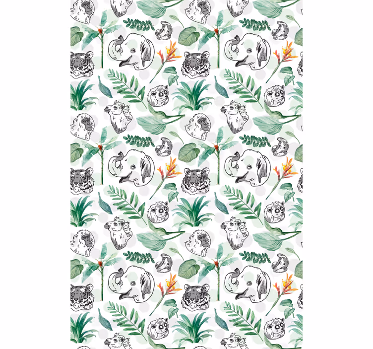 Cortina roller infantil animales de la selva verde - TenVinilo