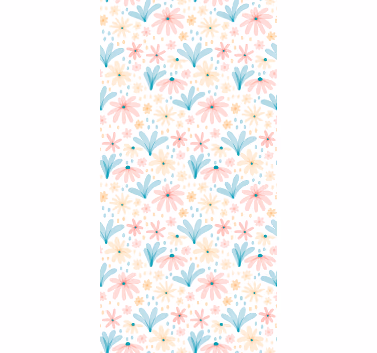 Cortina roller flores patrón floral de margaritas - TenVinilo
