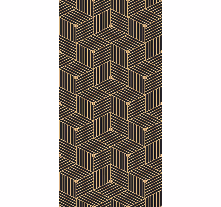 Estor enrollable elegante patrón geométrico dorado - TenVinilo
