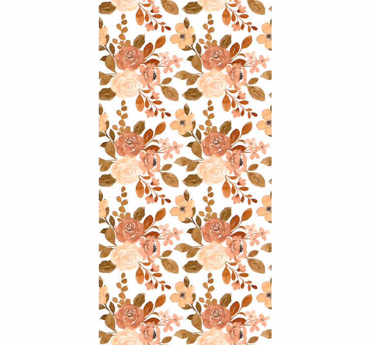 Cortina roller floral patrón romántico beige - TenVinilo