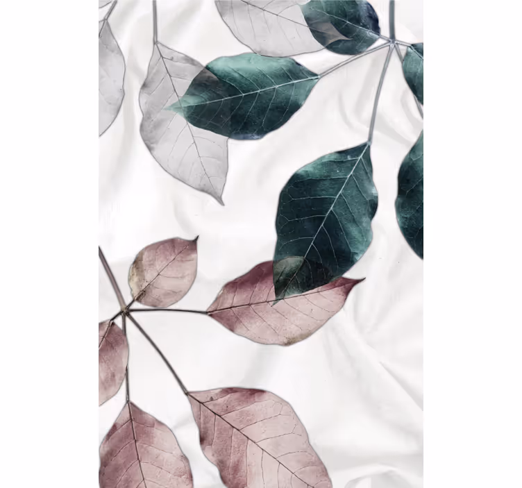 Cortina roller living comedor tema botánico de follaje - TenVinilo