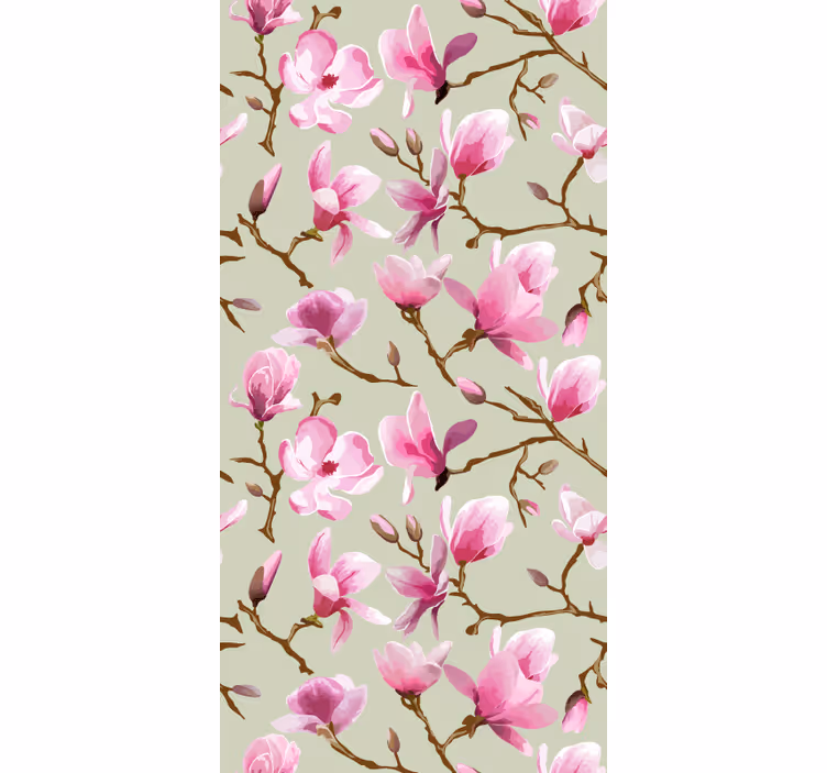 Cortina roller cocina flor de mangolia rosa - TenVinilo