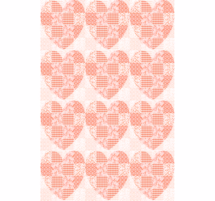 Cortina roller romántica patrón de corazón de patchwork - TenVinilo