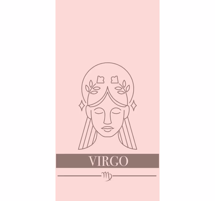 Cortina roller diseño de tarjeta rosa de virgo - TenVinilo