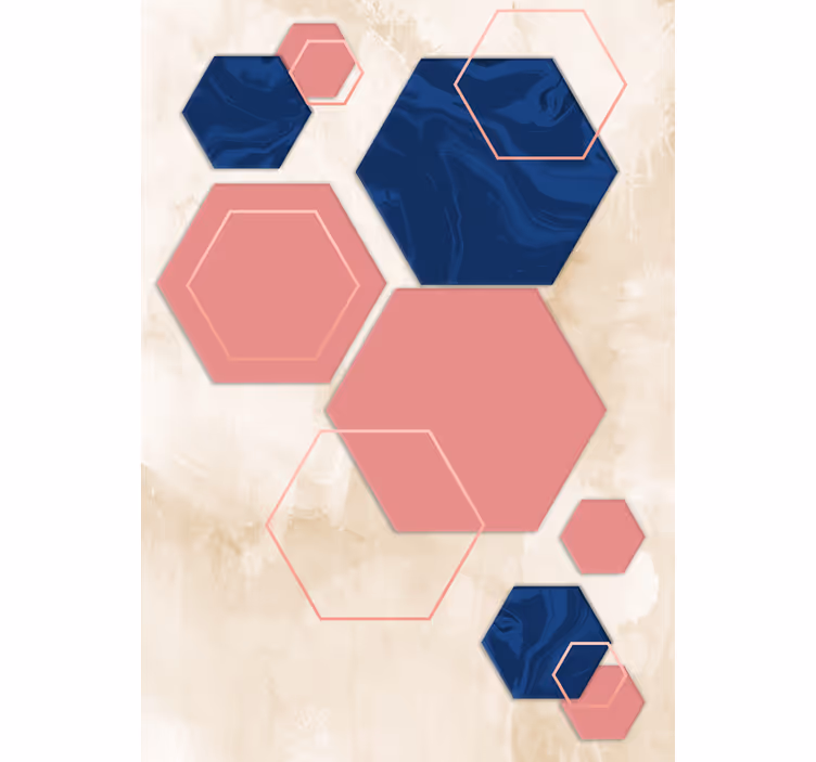 Estor salón Pastel hexágonos arte geométrico - TenVinilo