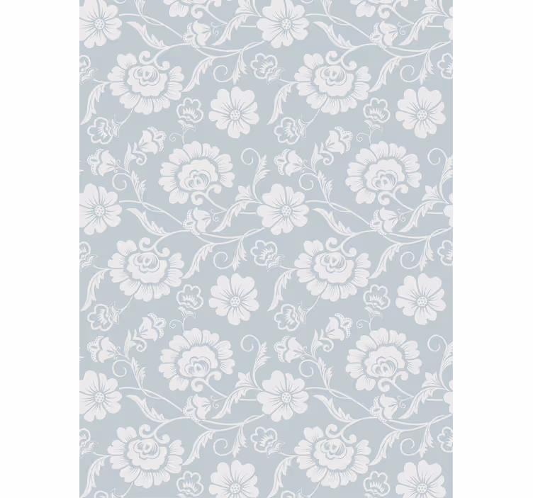 Cortina roller floral sofisticación del motivo gris - TenVinilo