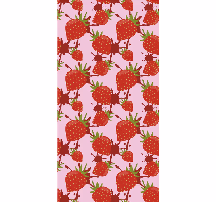 Cortina roller frutas patrón de salpicaduras de fresa - TenVinilo