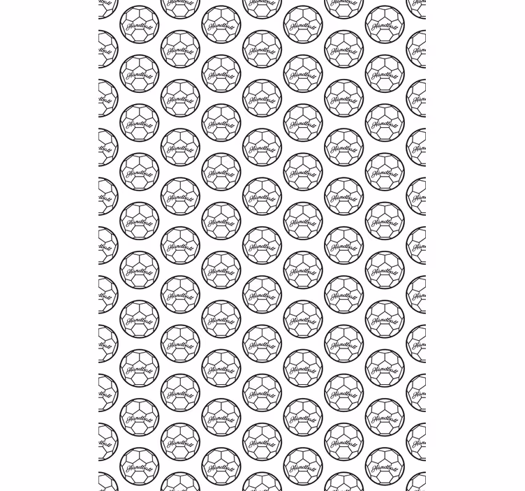 Cortina roller deportes diseño balonmano blanco y negro - TenVinilo