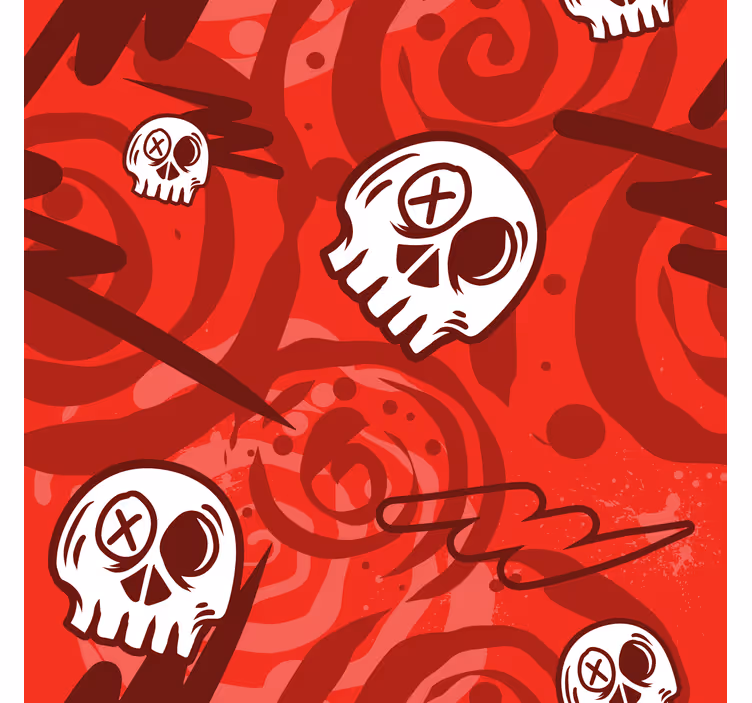 Estor juvenil graffiti rojo con calaveras - TenVinilo