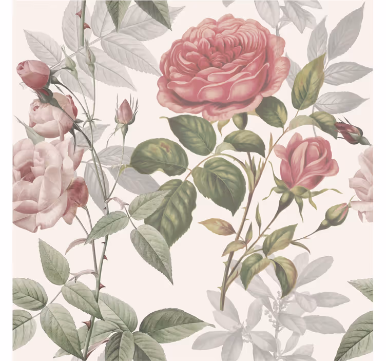 Estor estilo floral patrón de rosa - TenVinilo