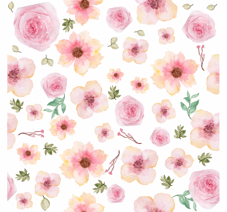 Estor estilo floral patrón de flores meñique - TenVinilo