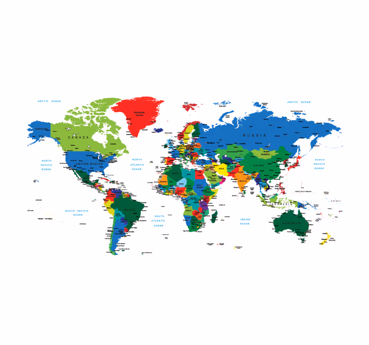 Estor de mapamundi cartografía política - TenVinilo