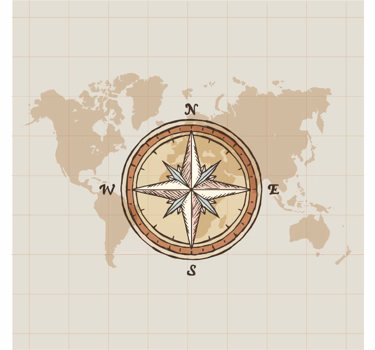 Estor de mapamundi cartografía y brújula vintage - TenVinilo