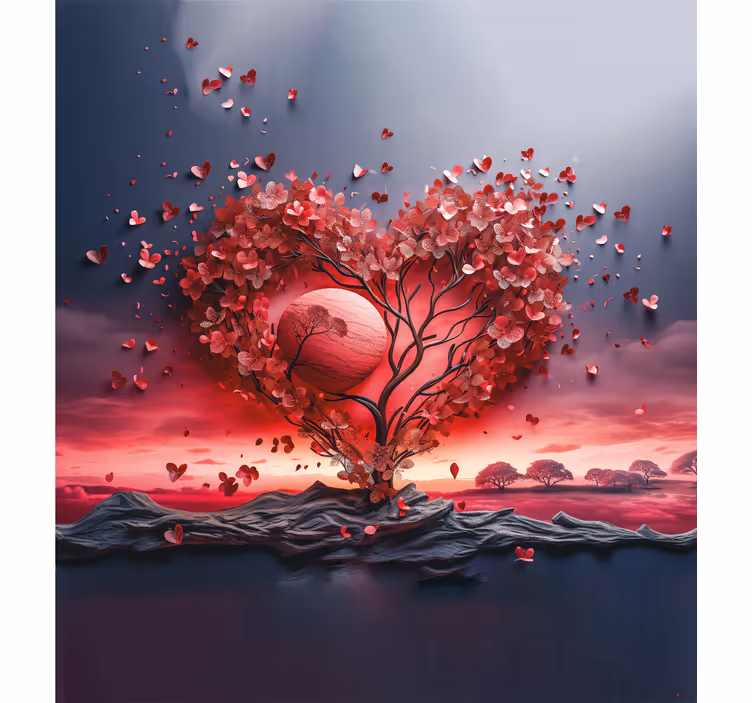Estor de amor árbol del corazón - TenVinilo