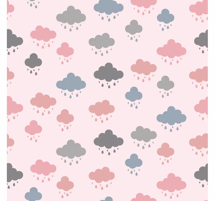 Estor de nubes lluvia rosa y gris - TenVinilo