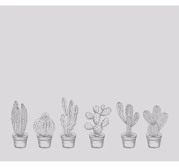 Estor cactus tonos grises - TenVinilo