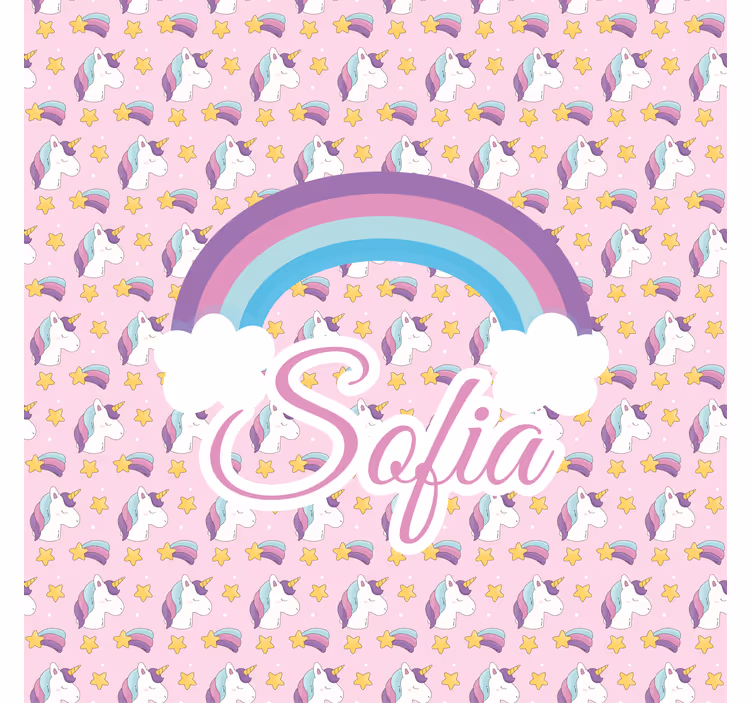 Cortina roller personalizable patrón de unicornio - TenVinilo