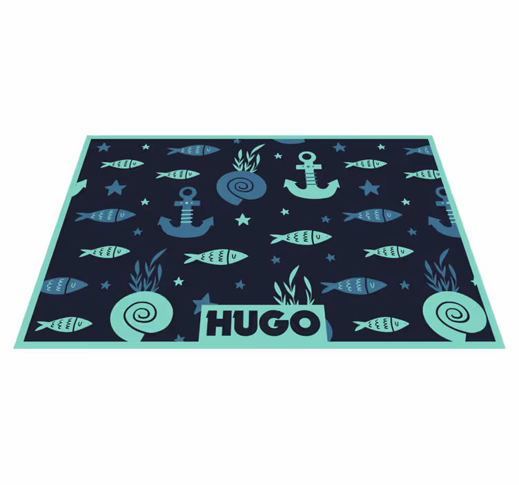 Individual de mesa infantil patrón de peces náuticos - TenVinilo