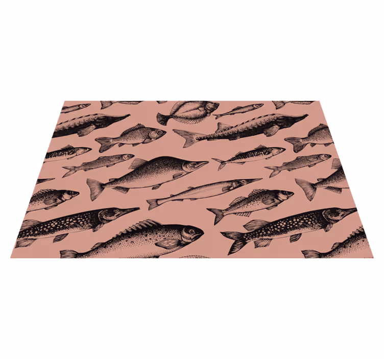 Individual original mesa arte de patrón de peces - TenVinilo
