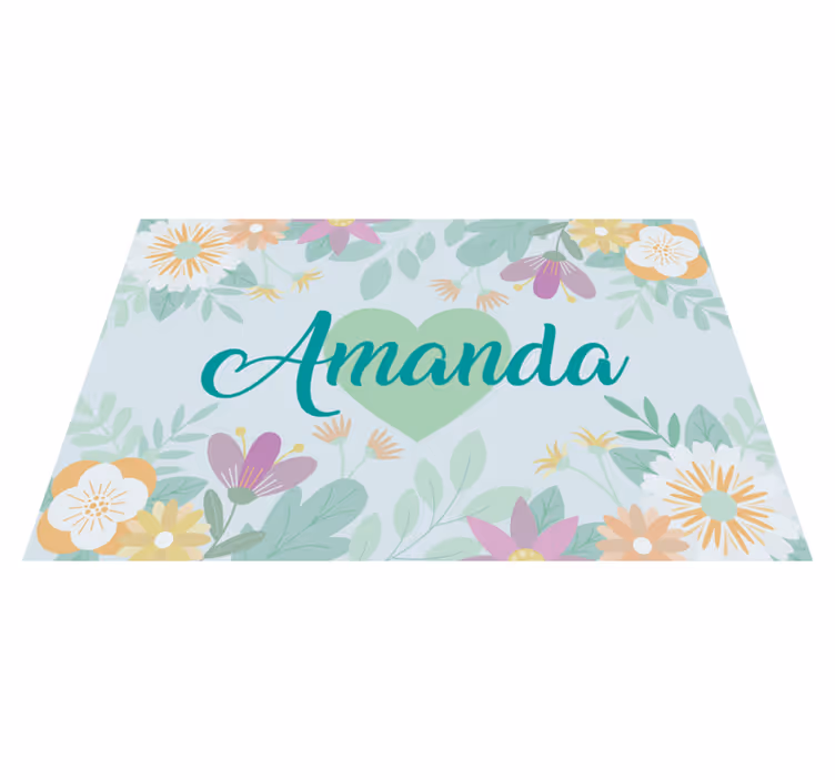Individual mesa personalizable corazón de flores amanda - TenVinilo