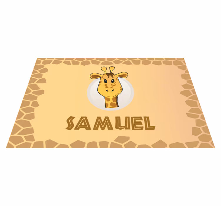 Individual de mesa infantil diseño de personaje jirafa - TenVinilo