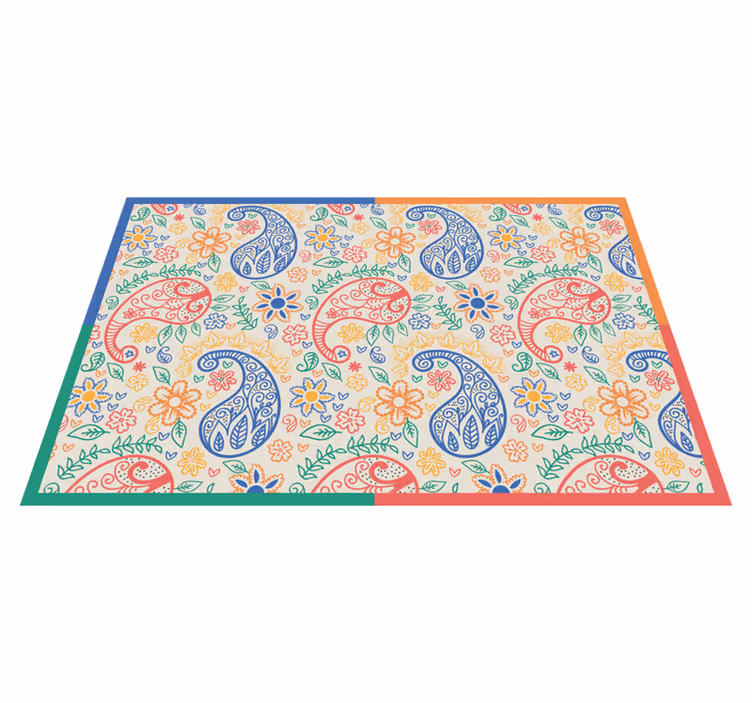 Individual mesa patrón estampado paisley colorido - TenVinilo