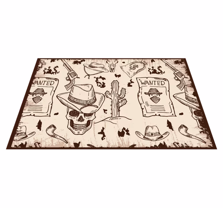 Individual original mesa temas de calavera y vaquero - TenVinilo