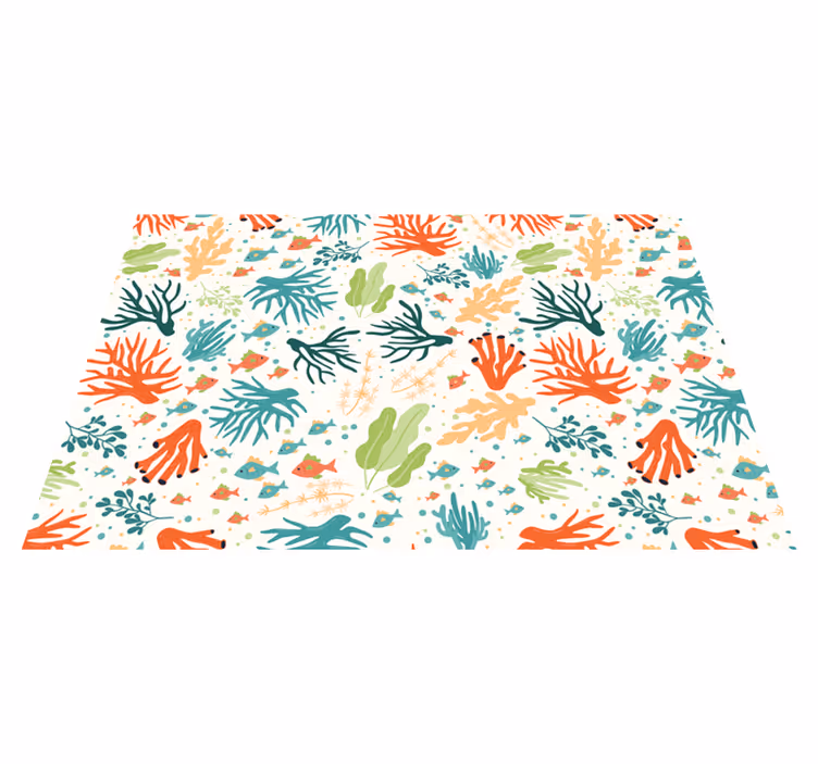 Mantel individual rectangular Coral colorido - TenVinilo