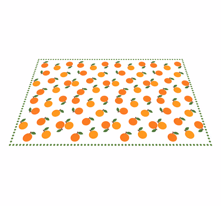 Individual original mesa naranjas con hojas verdes - TenVinilo