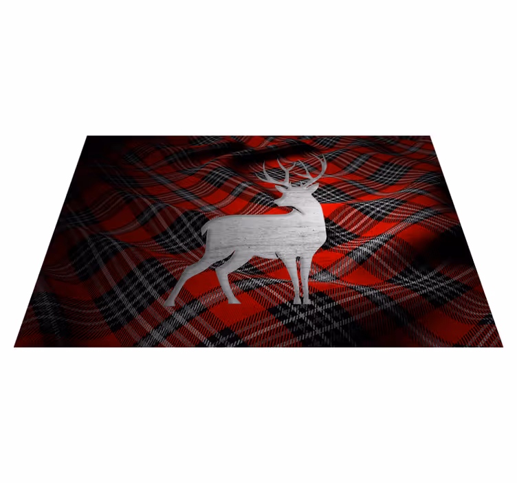 Individual de mesa navideño a cuadros rojos elegantes - TenVinilo