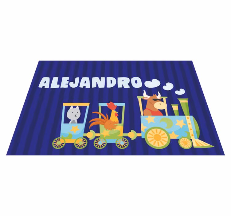 Individual de mesa infantil animales del tren colorido - TenVinilo