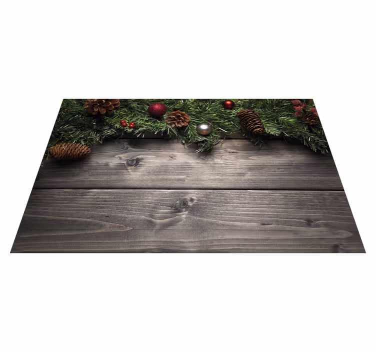 Individual de mesa navideño arreglo de piñas festivas - TenVinilo