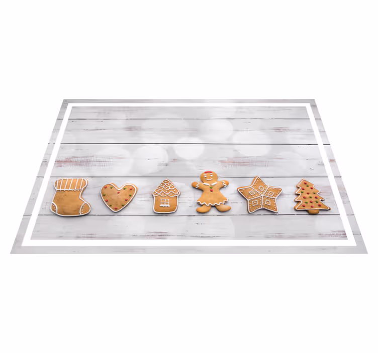 Individual de mesa navideño surtido de galletas de jengibre - TenVinilo