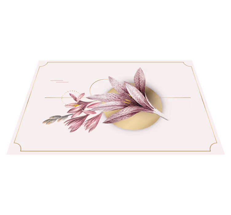 Manteles individuales elegantes Flor rosa claro acuarela - TenVinilo
