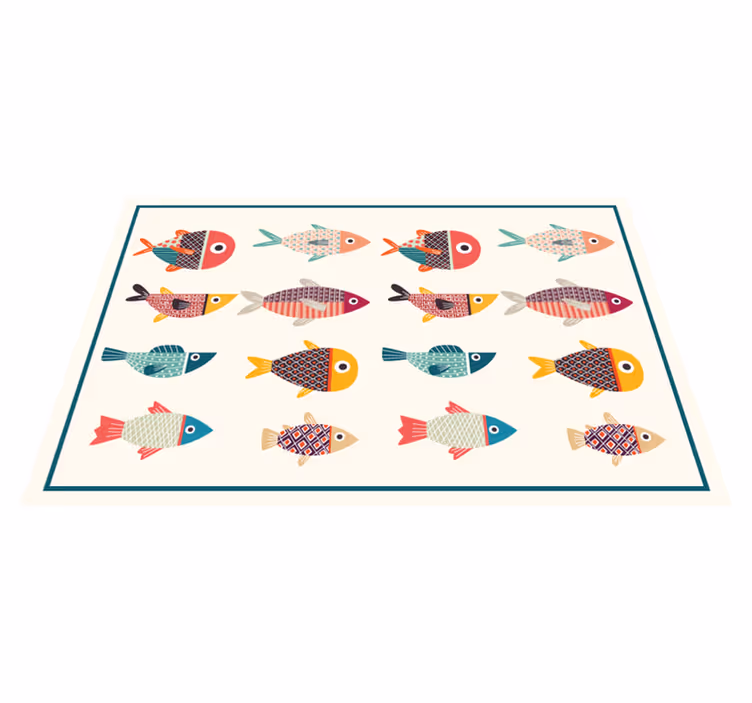 Individual original mesa patrones de peces coloridos - TenVinilo