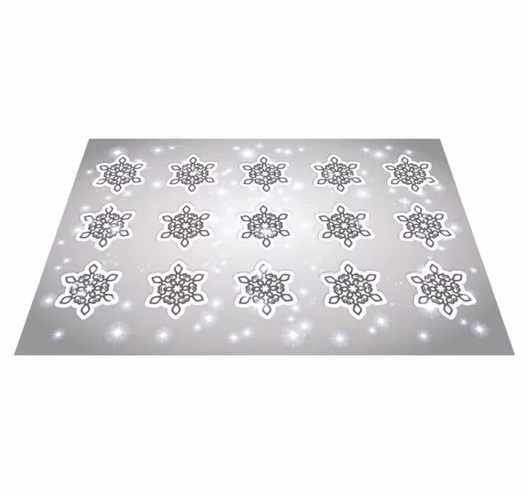 Individual de mesa navideño patrón de copos de nieve - TenVinilo