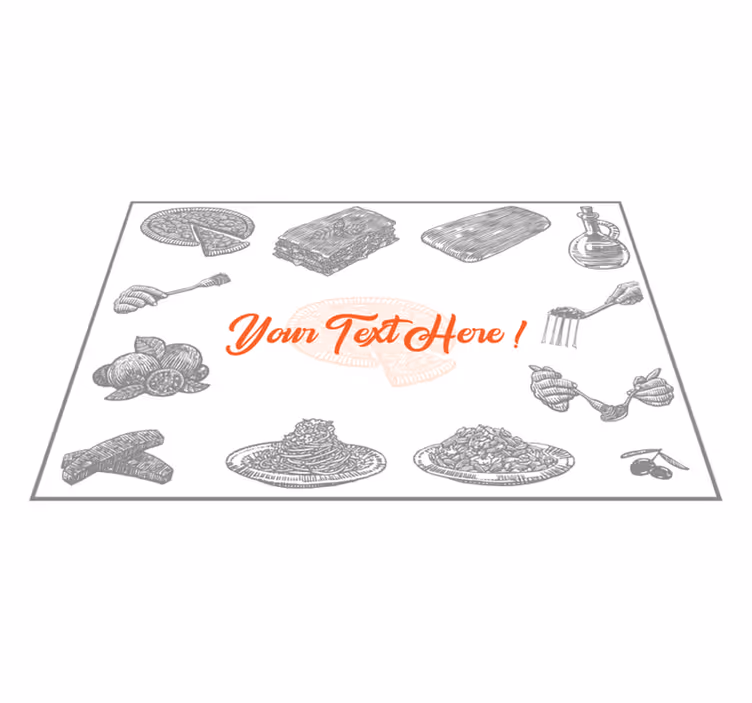Manteles individuales Iconos de comida italiana - TenVinilo