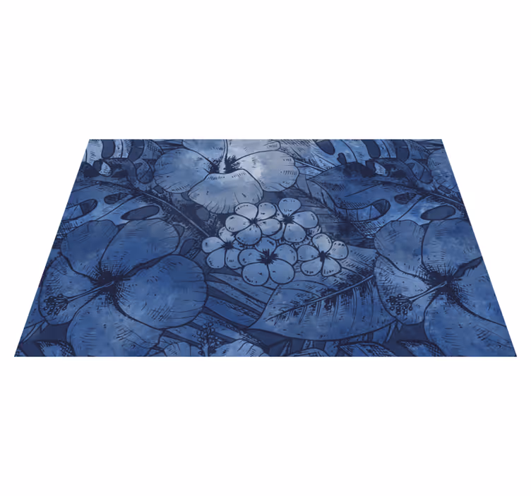 Manteles individuales Flores de acuarela azul - TenVinilo
